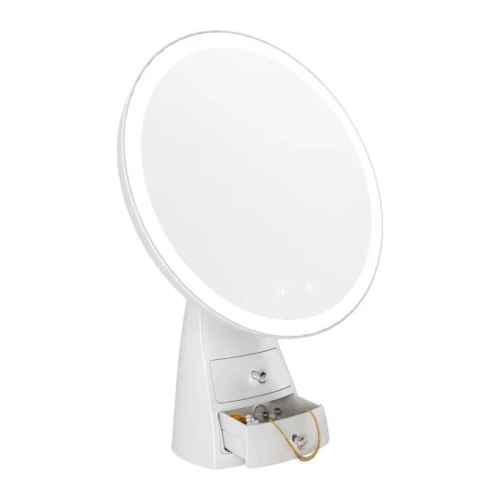Porodo lifestyle Led Illuminated Mirror - White/Rose Gold